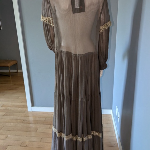NWT Wandering Caftan Silk Dress Size 38 Italian US Size 2 - Picture 6 of 13